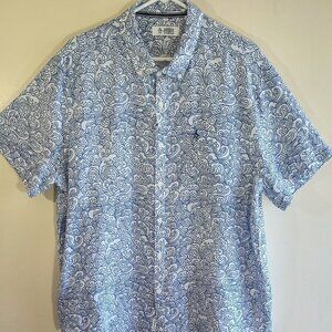 NWOT Original Penquin Linen Short Sleeve Shirt Beach Waves Surf Resort  XXL